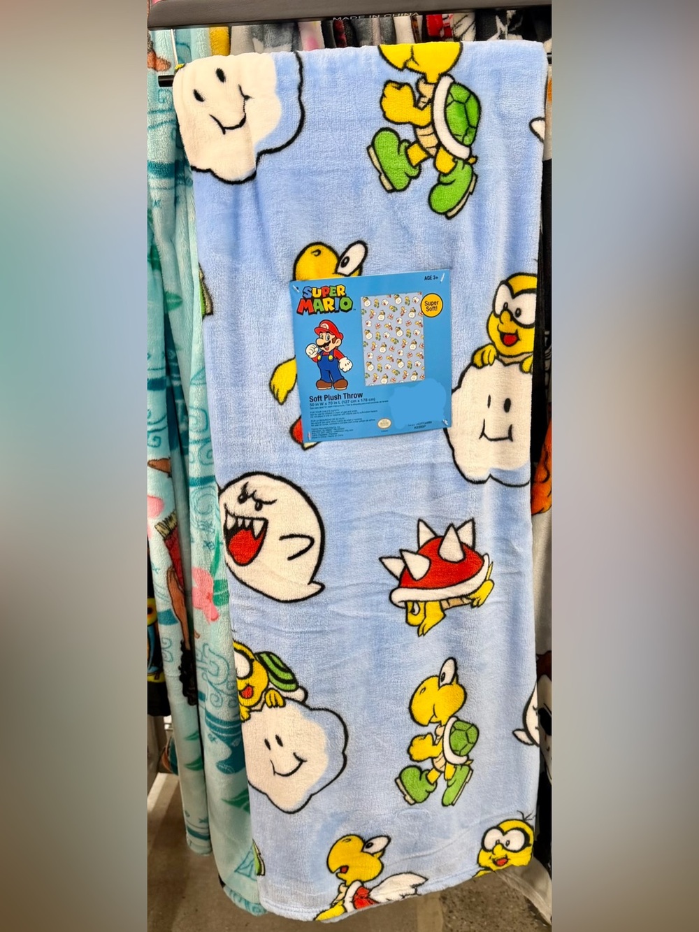 NEW RELEASE super mario bros plush blanket throw